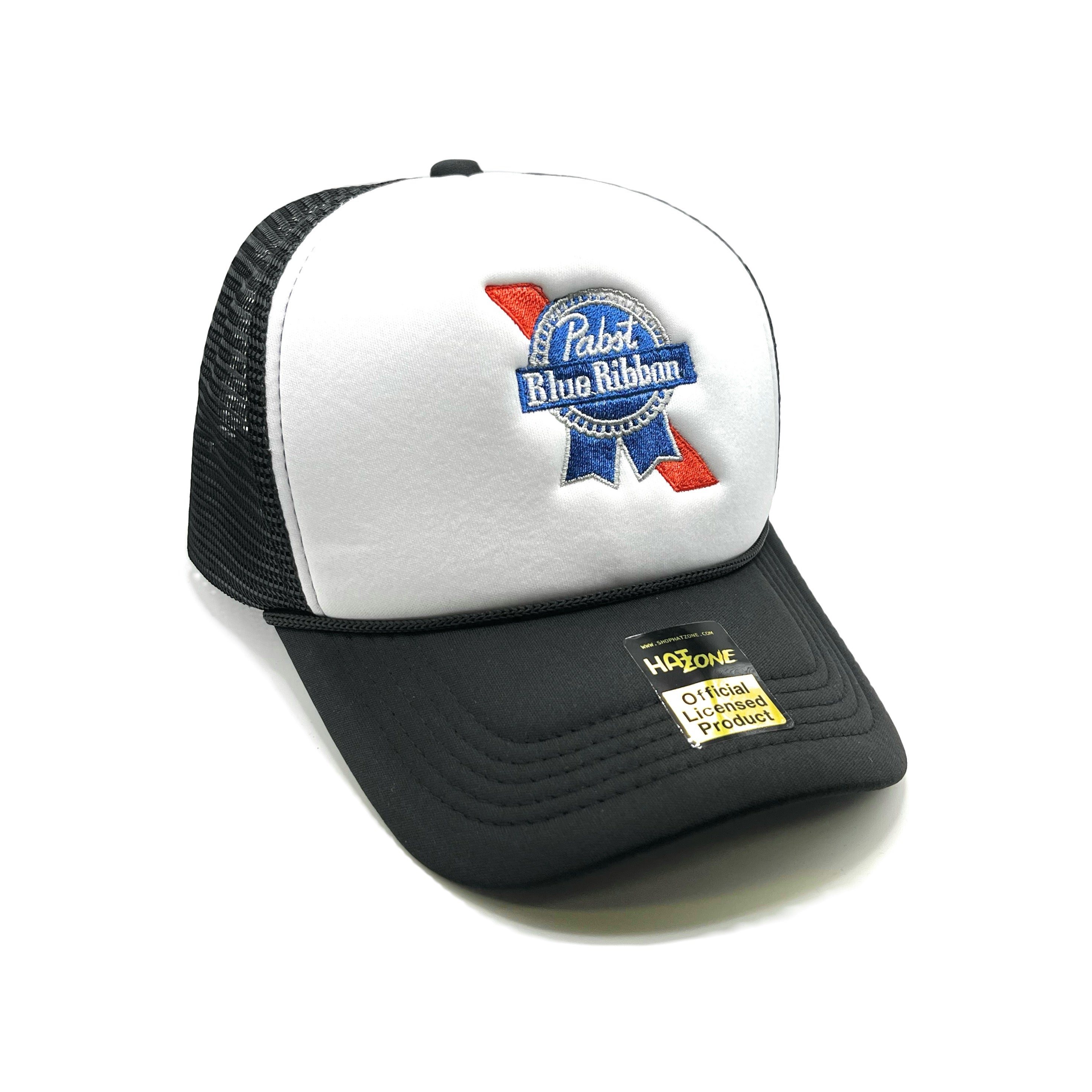 Blue Ribbon Mesh Trucker Snapback (White/Black)