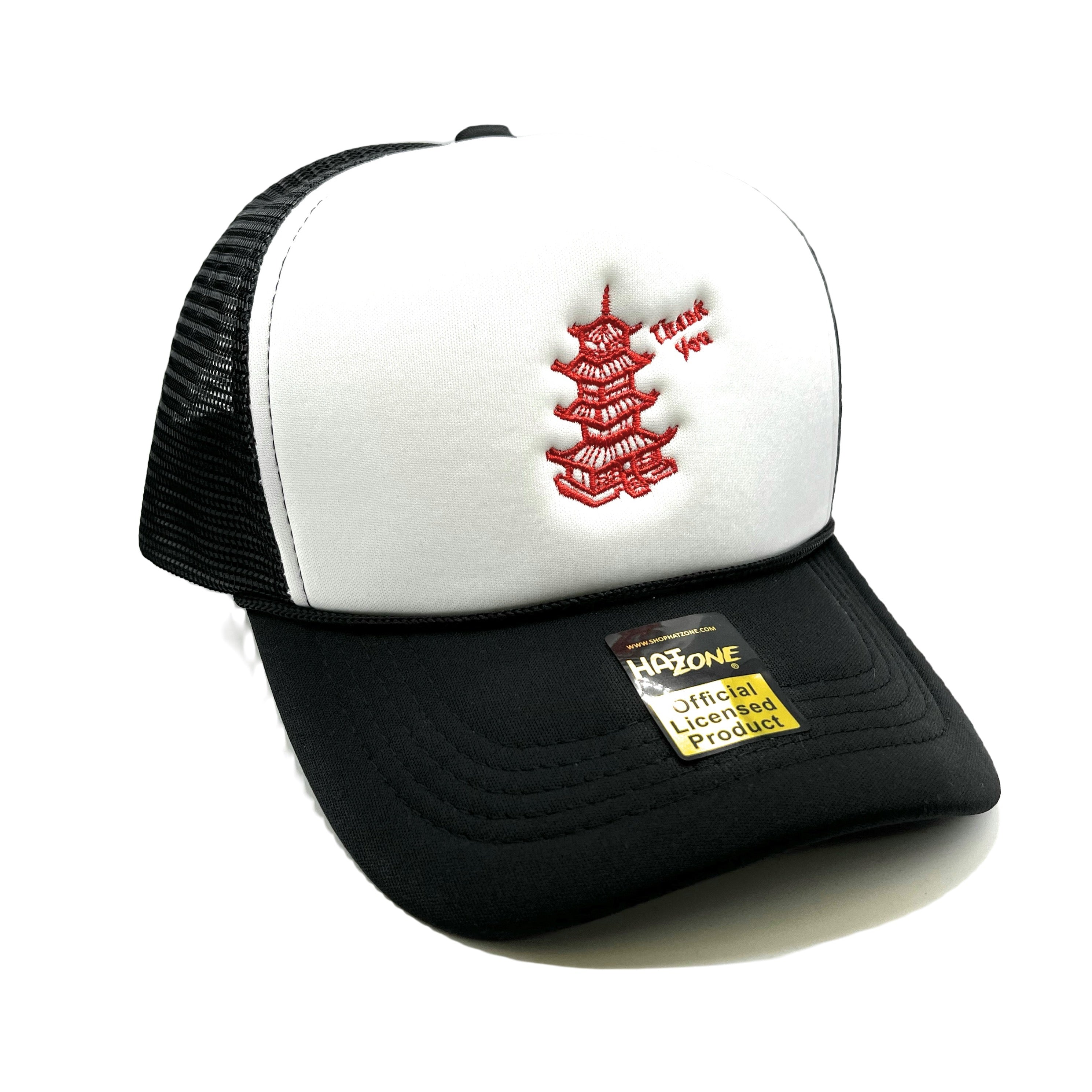 Chinese Take-Out Thank You Mesh Trucker Snapback (White/Black)