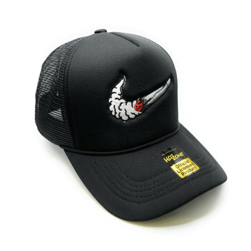 Smoke Mesh Trucker Snapback (Black)