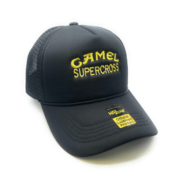 Camel Mesh Trucker Snapback (Black)