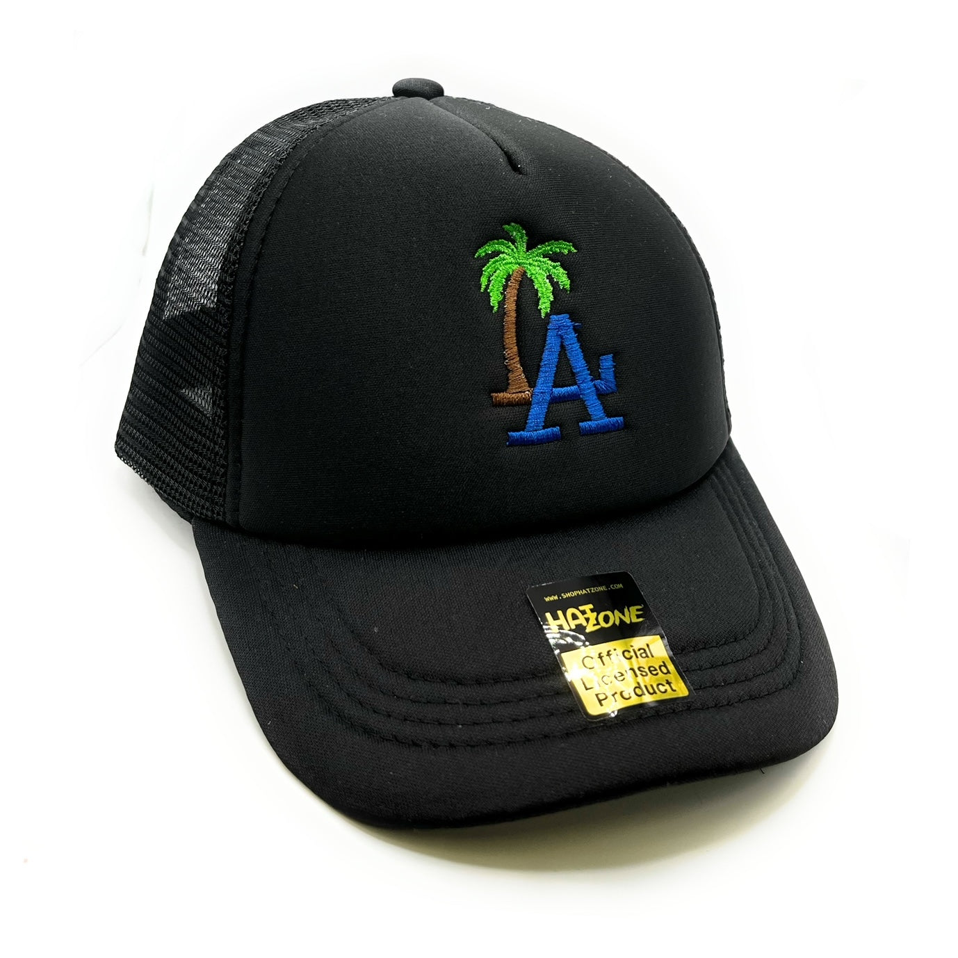 LA Palm Mesh Trucker Snapback (Black)