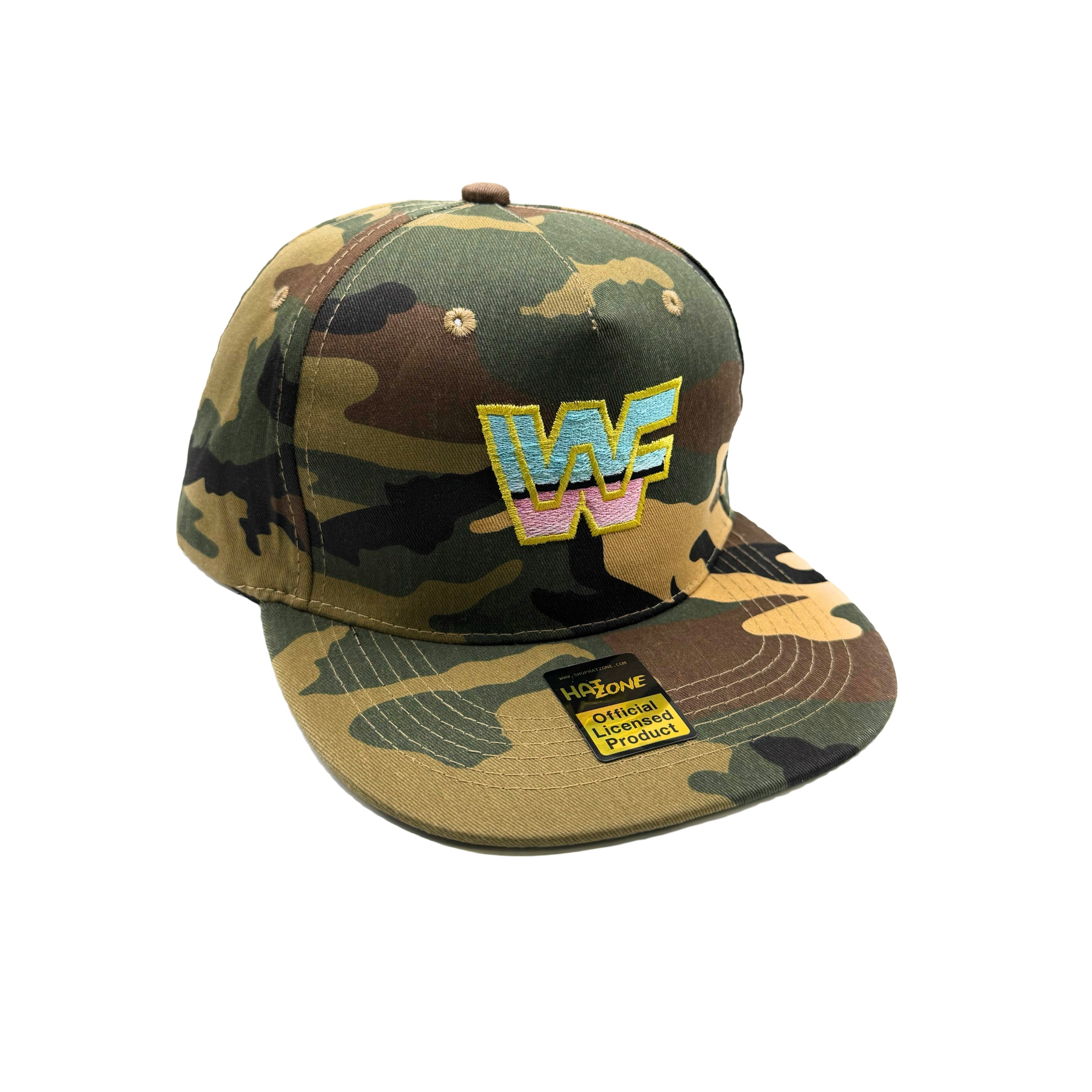 Retro 80s Wrestling Flat Brim Snapback (Camo)