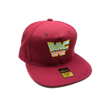 Retro 80s Wrestling Flat Brim Snapback (Burgundy)