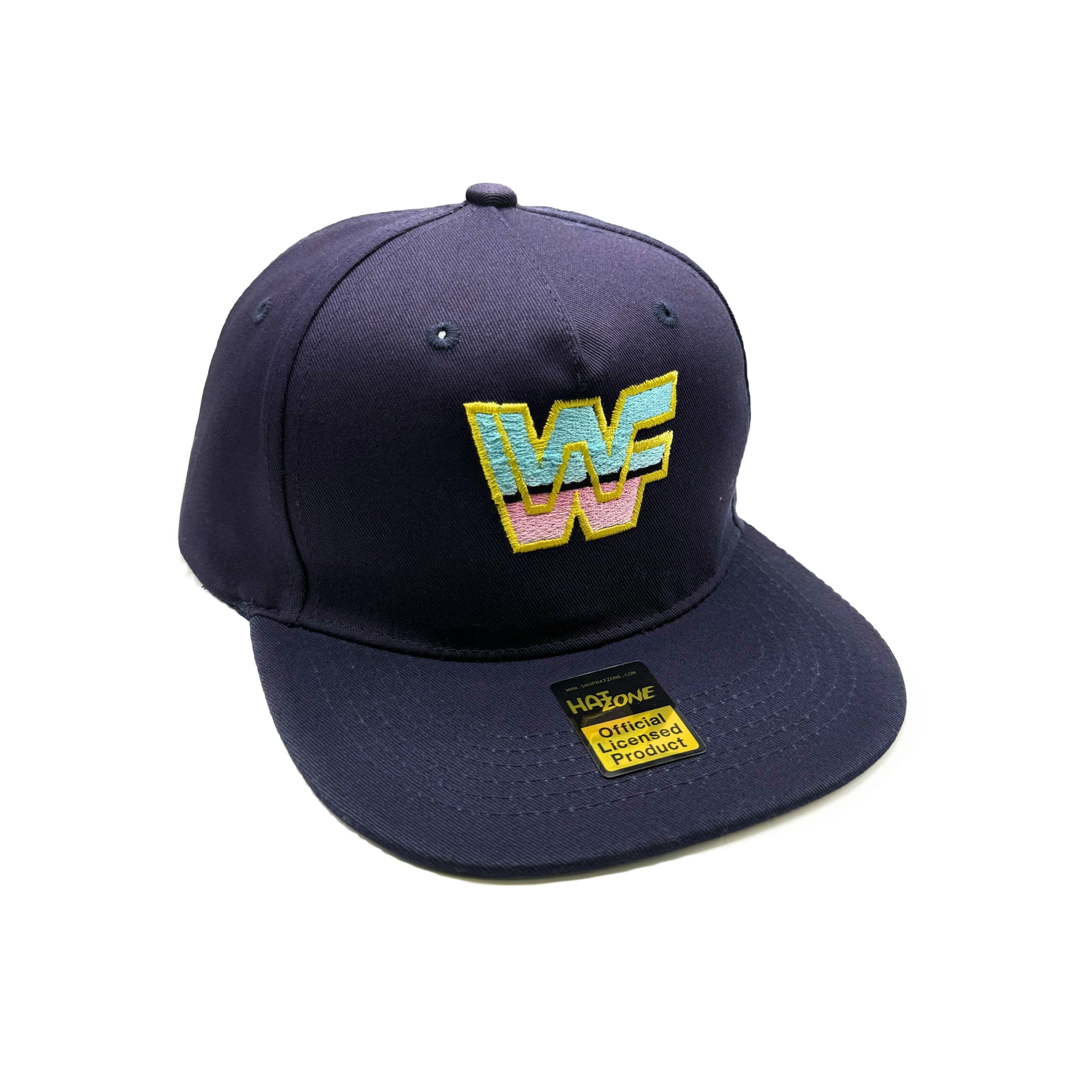 Retro 80s Wrestling Flat Brim Snapback (Navy Blue)