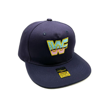 Retro 80s Wrestling Flat Brim Snapback (Navy Blue)