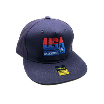 Retro Dream Team Flat Brim Snapback (Navy Blue)
