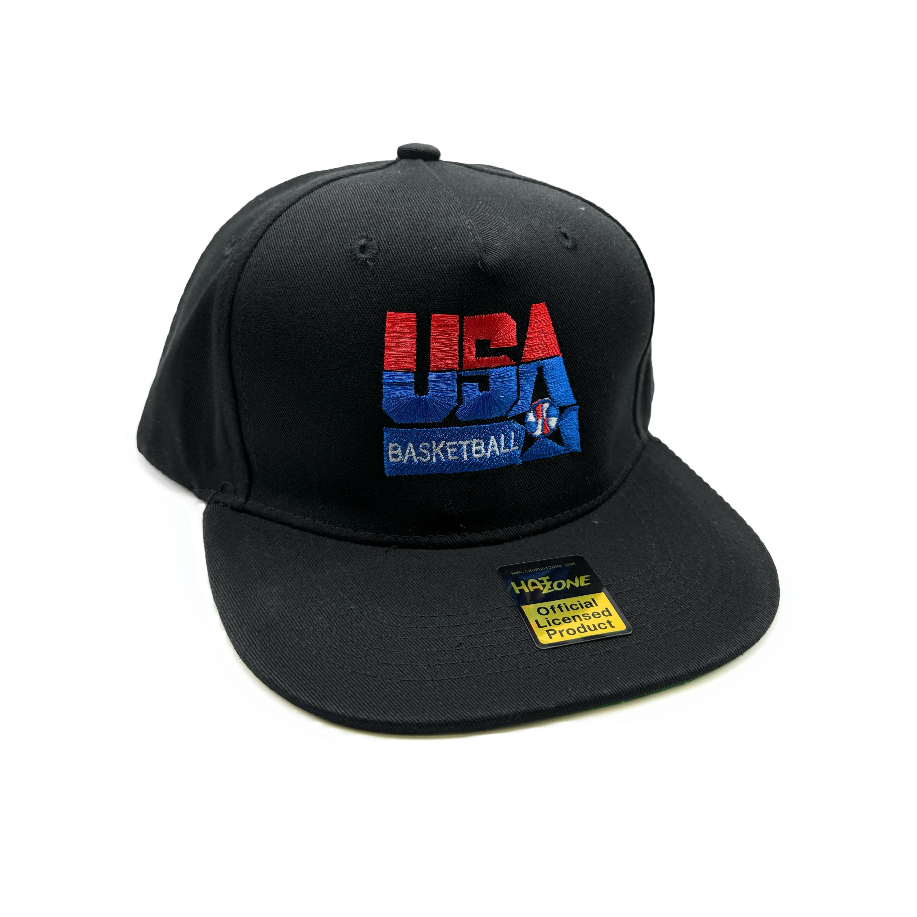 Retro Dream Team Flat Brim Snapback (Black)