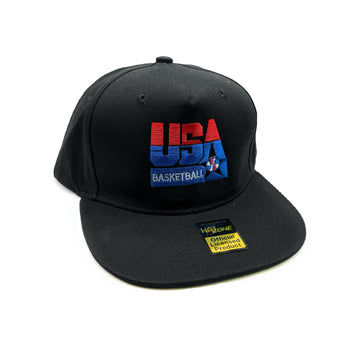 Retro Dream Team Flat Brim Snapback (Black)
