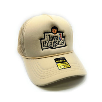 I Love This Game Mesh Trucker Snapback (Khaki)