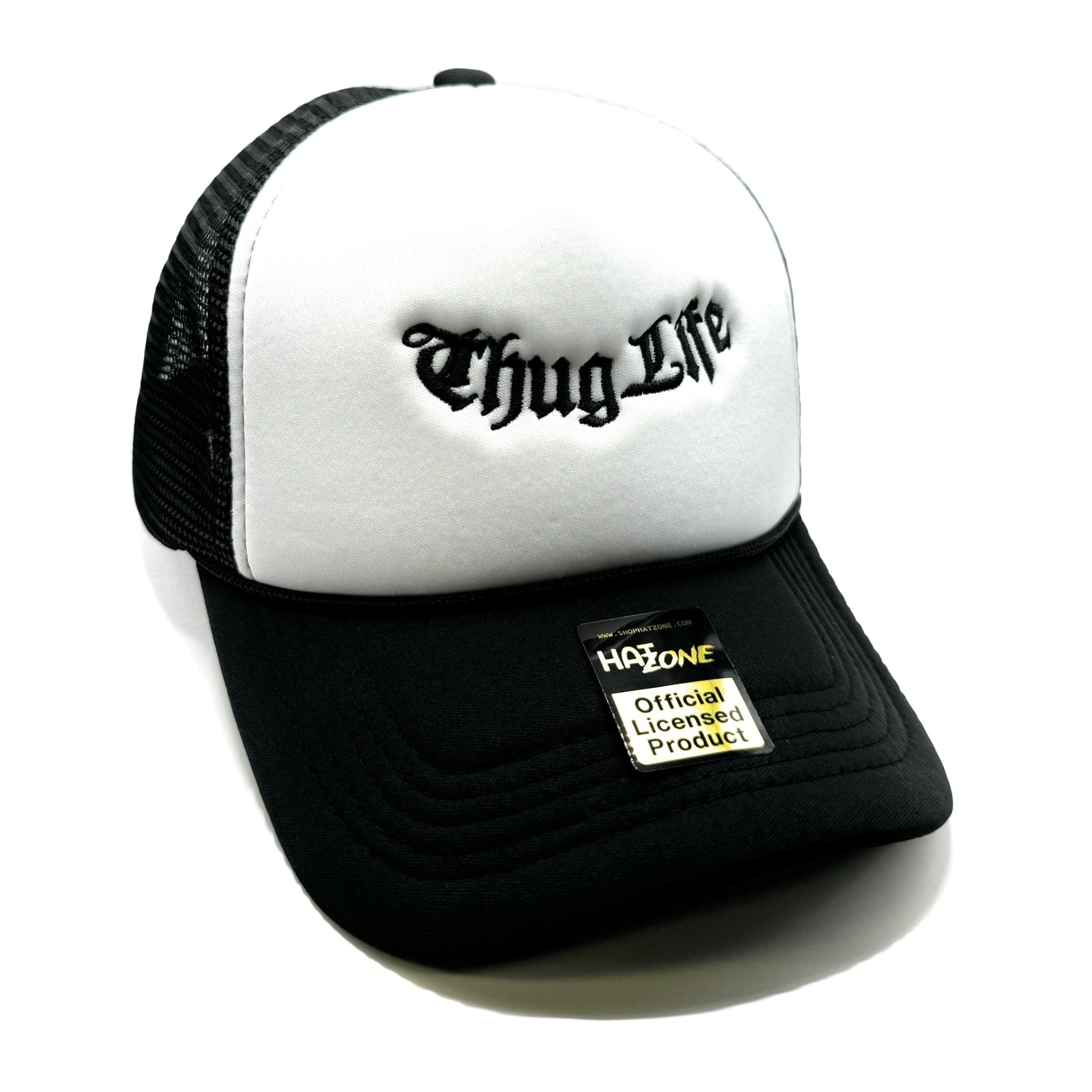 Thug Life Mesh Trucker Snapback (White/Black)