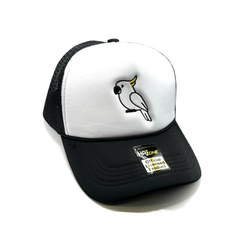 White Cockatoo Mesh Trucker Snapback (White/Black)