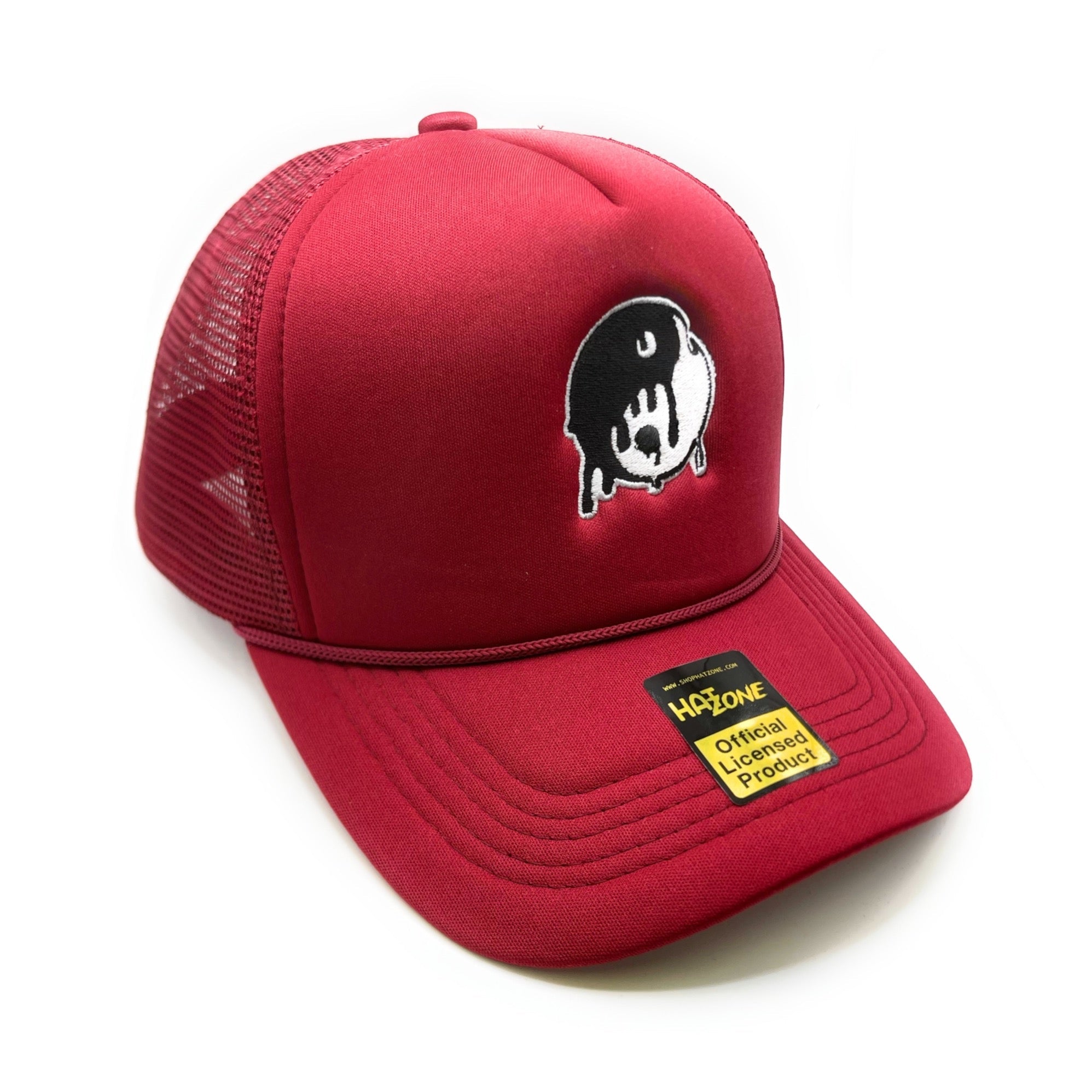 Ying & Yang Mesh Trucker Snapback (Burgundy)